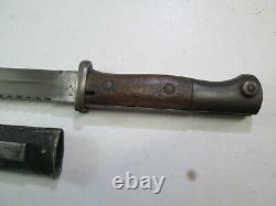 Wwi German K98 Mauser Combat Sawback Bayonet With Scabbard And Makers Mark
