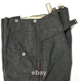 Wwi German M1915 Infantry Stone Grey Wool Trousers-large 36 Waist
