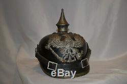 Wwi Imperial German M16 Prussian Pickelhaube Spike Helmet With Rare Cover