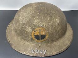 Wwi Us Army 35th Infantry Division Helmet Original Authentic World War One Ww1