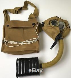 Wwi Us Army Infantry M1917 Sbr Gas Mask & Carry Bag