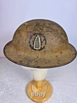 Wwi Us Army M1917 Doughboy Helmet Original 89th ID Double Painted Insignia