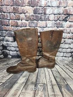 Wwi Us Army Officers Leather Riding Boots Size 10