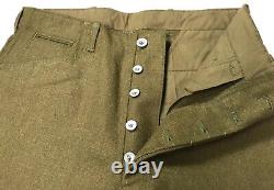 Wwi Us M1917 Wool Combat Field Breeches Trousers- Size Large 36 Waist