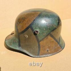 Wwi Ww1 German Camouflage Steel Helmet, Tj66, Model M17, Excellent, Aaa++