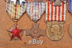Wwi/wwii French Pilot's Medal Grouping In Old Frame Probable Wwii Kia