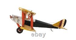 Yellow Curtis Jenny Biplane AIRPLANE MODEL 19 Metal Aircraft Decor Display New